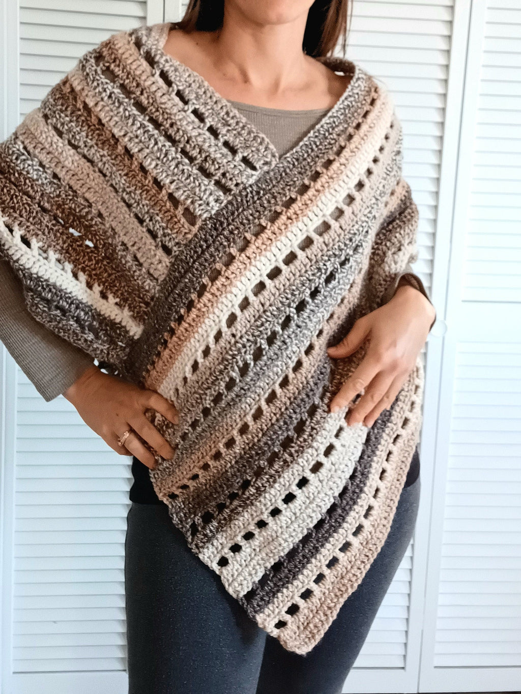 Easy Crochet Poncho Pattern: Women's Shawl (PDF Download)