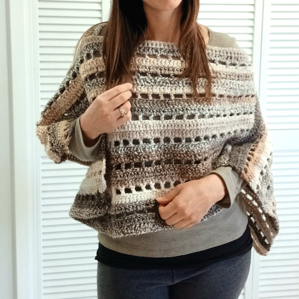 Easy Crochet Poncho Pattern: Women's Shawl (PDF Download)