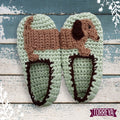 Crochet Dachshund Dog Slippers Pattern, Women's Sizes (PDF Pattern)