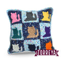 Party Cat Crochet Pattern: Granny Square Afghan Block (PDF Pattern)