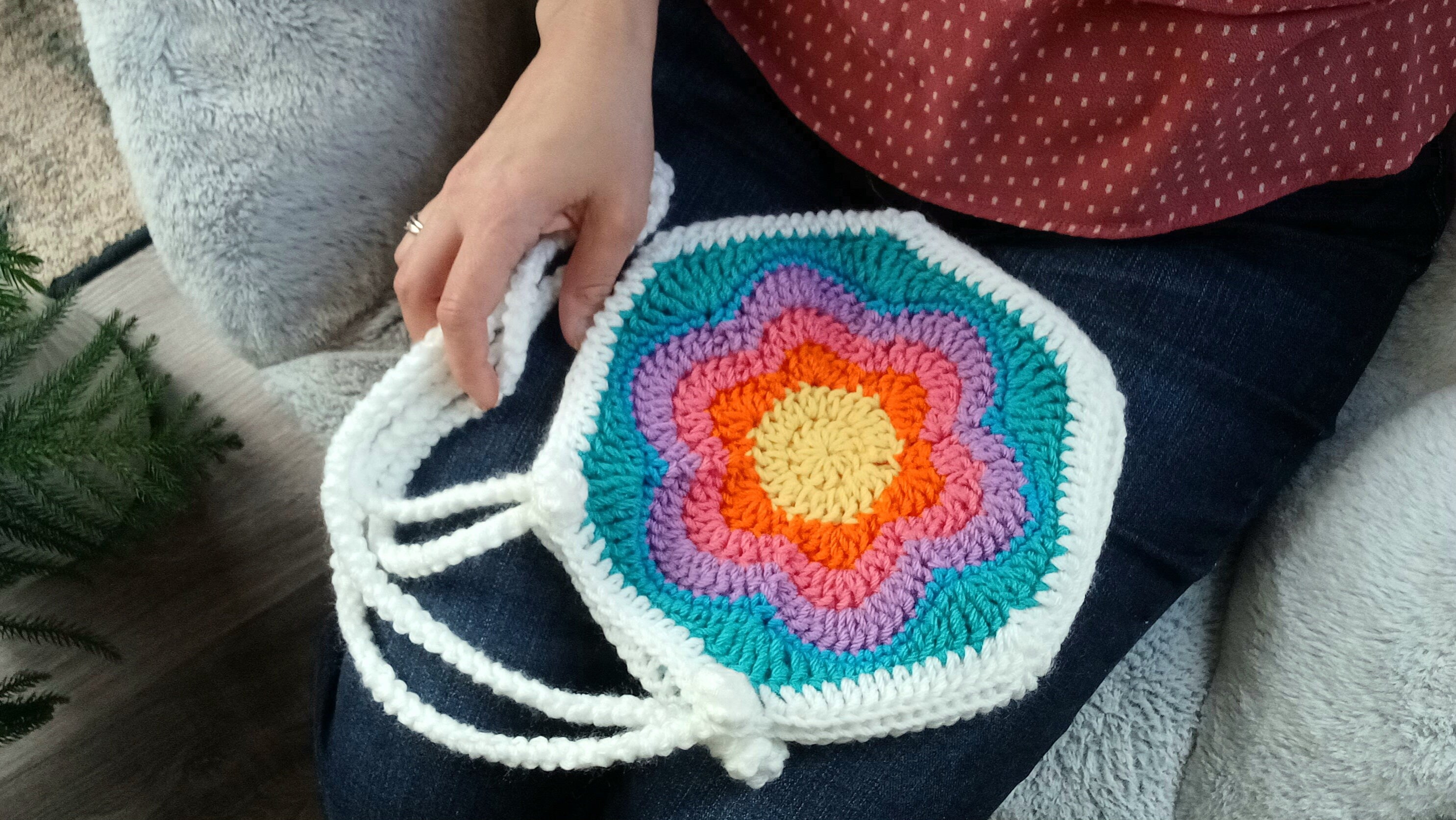 Crochet Flower Purse Pattern: Rainbow Handbag Instructions (PDF Pattern)