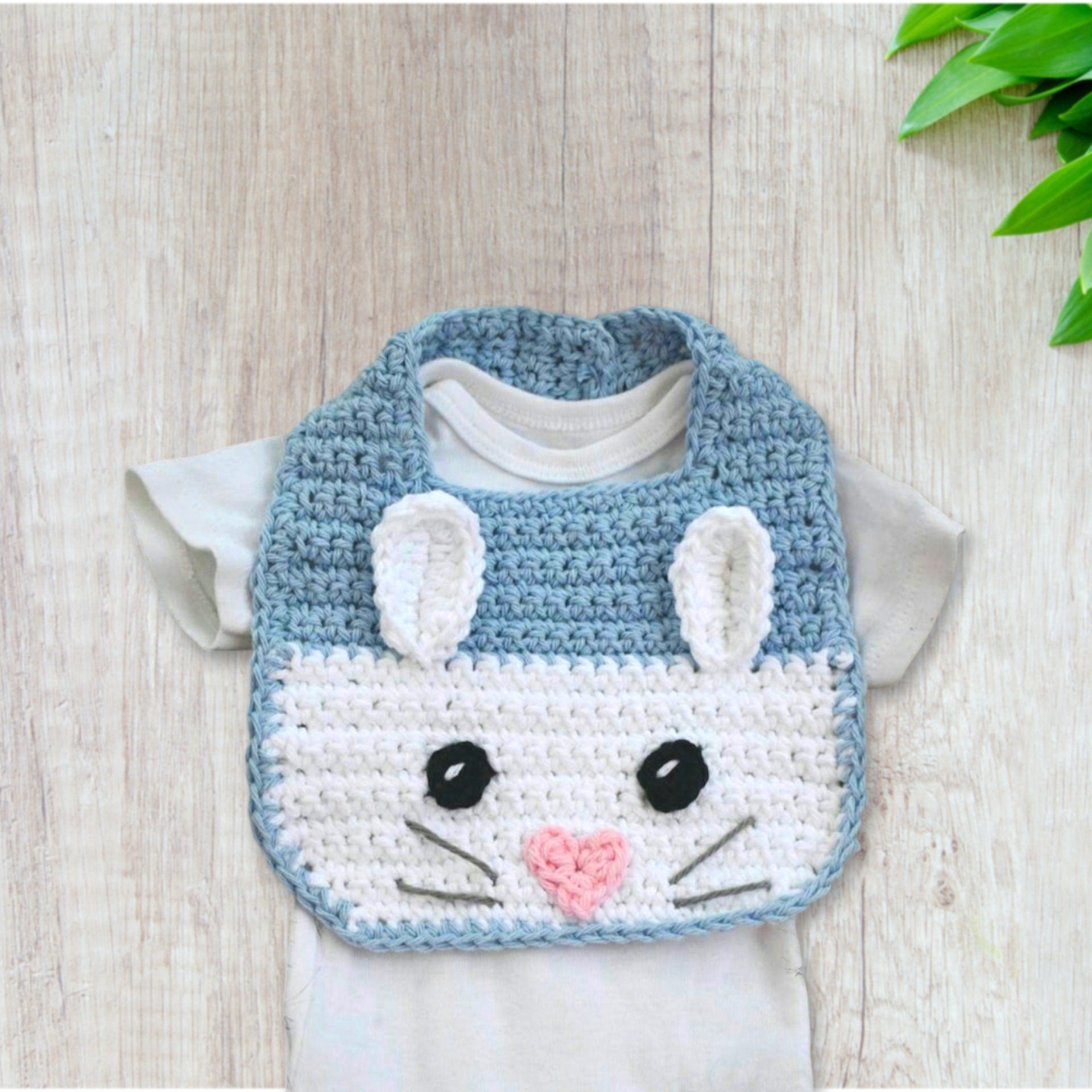Vincent Bunny Baby Bib Crochet Pattern (PDF Download)