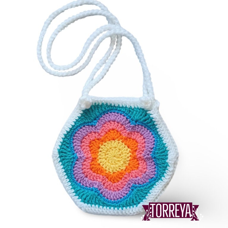 Crochet Flower Purse Pattern: Rainbow Handbag Instructions (PDF Pattern)