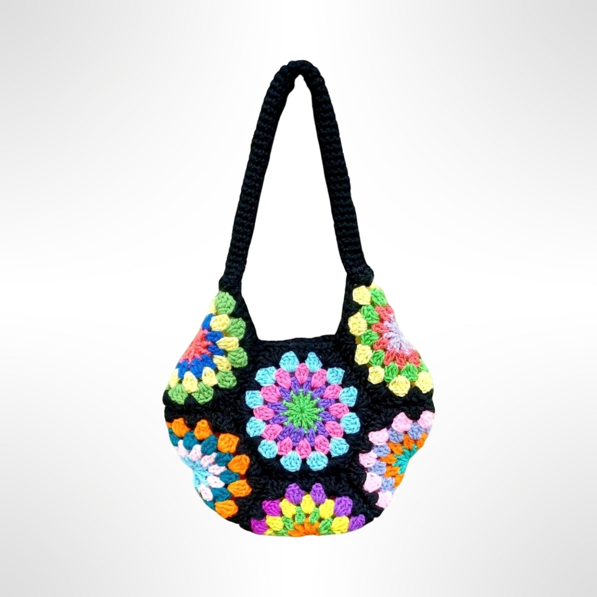 Spinning Jenny Flower Bag Crochet Pattern, Granny Square Handbag (Digital Download)