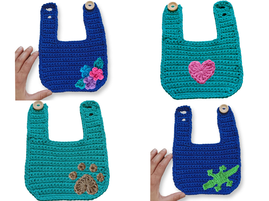 Basic Baby Bib Crochet Pattern: Beginner-Friendly Appliqué (PDF Pattern)