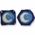 Crescent Moon Crochet Granny Square & Hexagon Pattern (PDF)