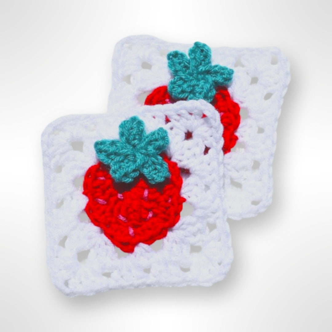 Strawberry Granny Square Crochet Pattern (PDF Pattern)