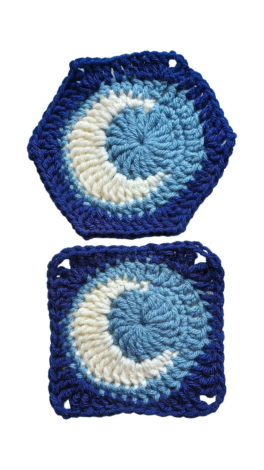 Crescent Moon Crochet Granny Square & Hexagon Pattern (PDF)