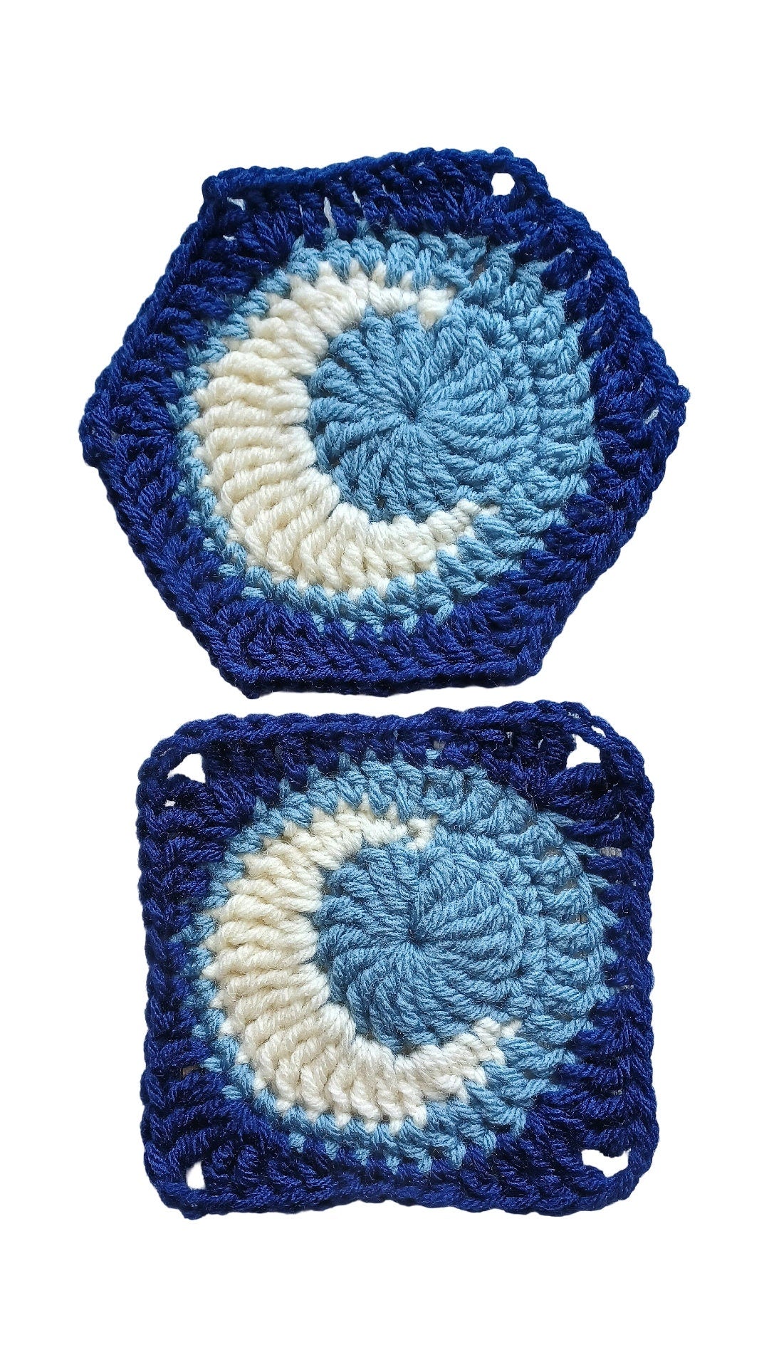 Crescent Moon Crochet Granny Square & Hexagon Pattern (PDF)