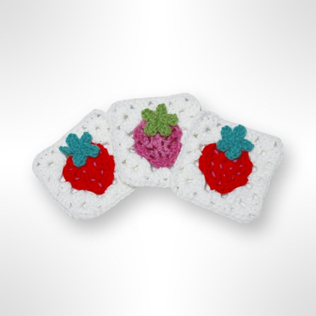 Strawberry Granny Square Crochet Pattern (PDF Pattern)