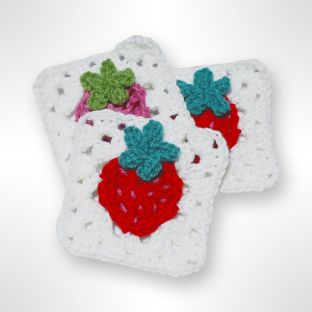 Strawberry Granny Square Crochet Pattern (PDF Pattern)
