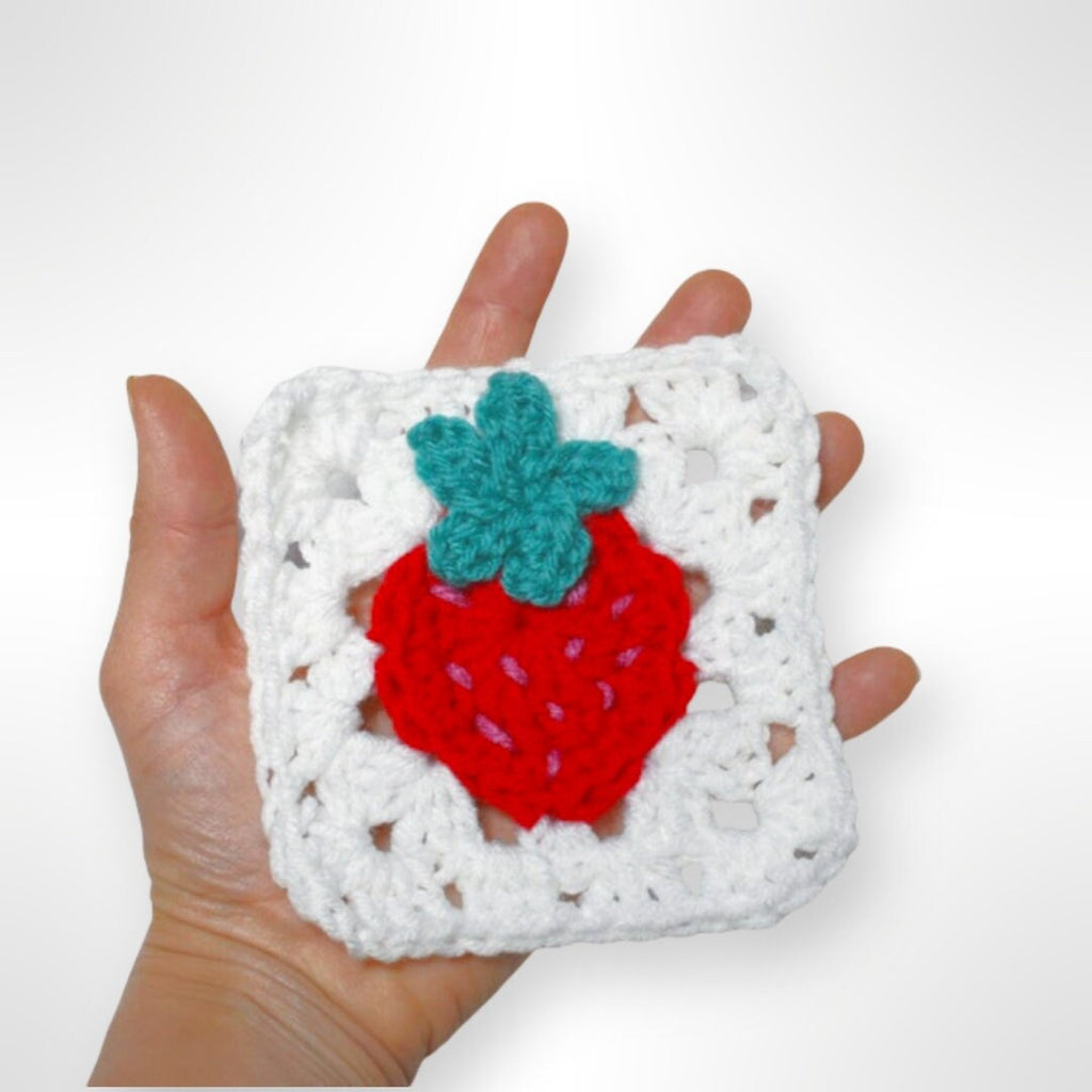 Strawberry Granny Square Crochet Pattern (PDF Pattern)