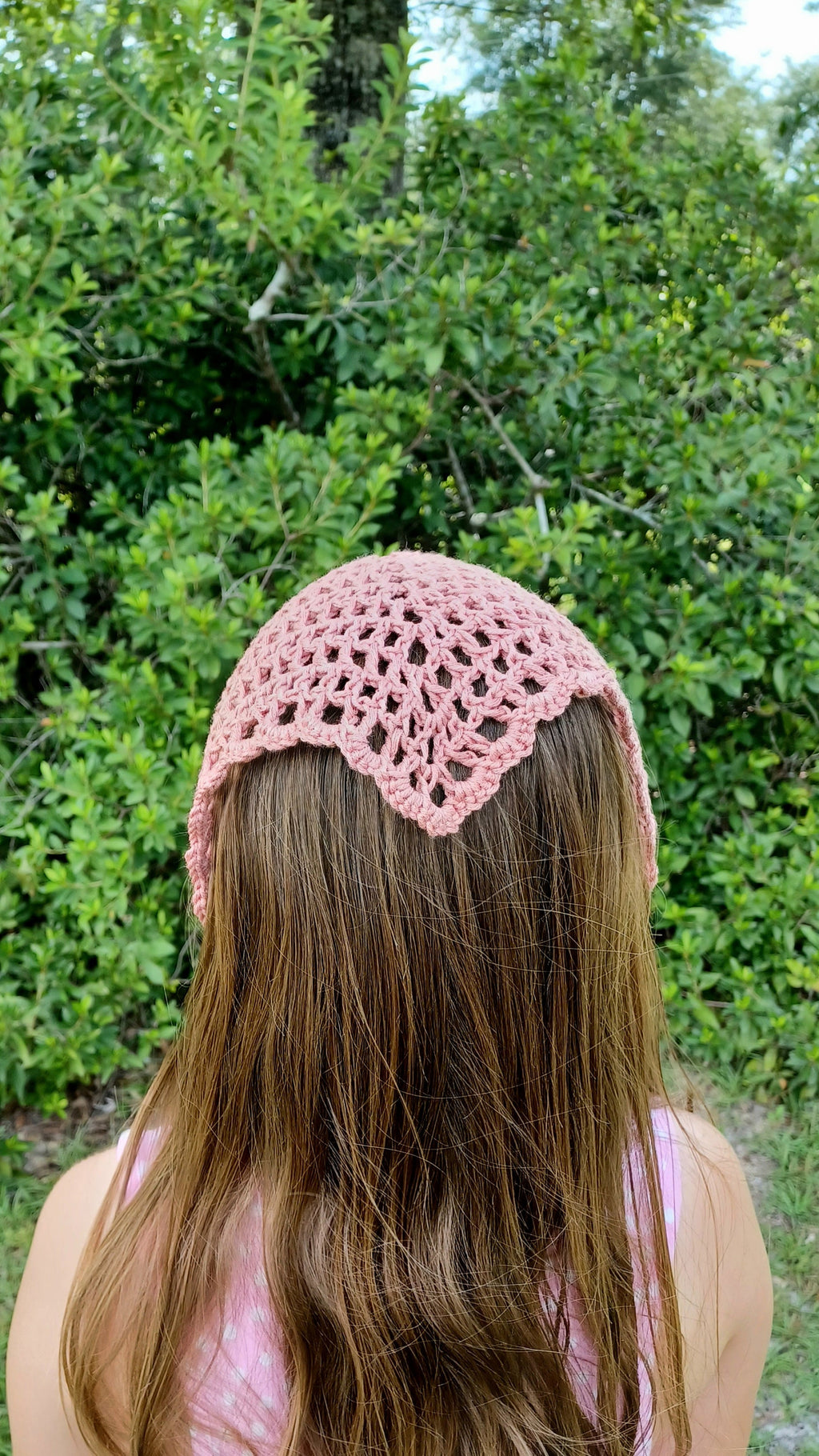 Crochet Mesh Lace Bandana Pattern, Beginner Friendly (Digital Download)