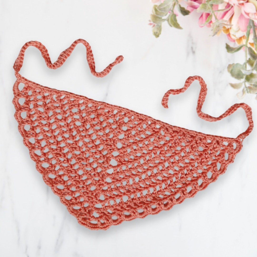 Crochet Mesh Lace Bandana Pattern, Beginner Friendly (Digital Download)