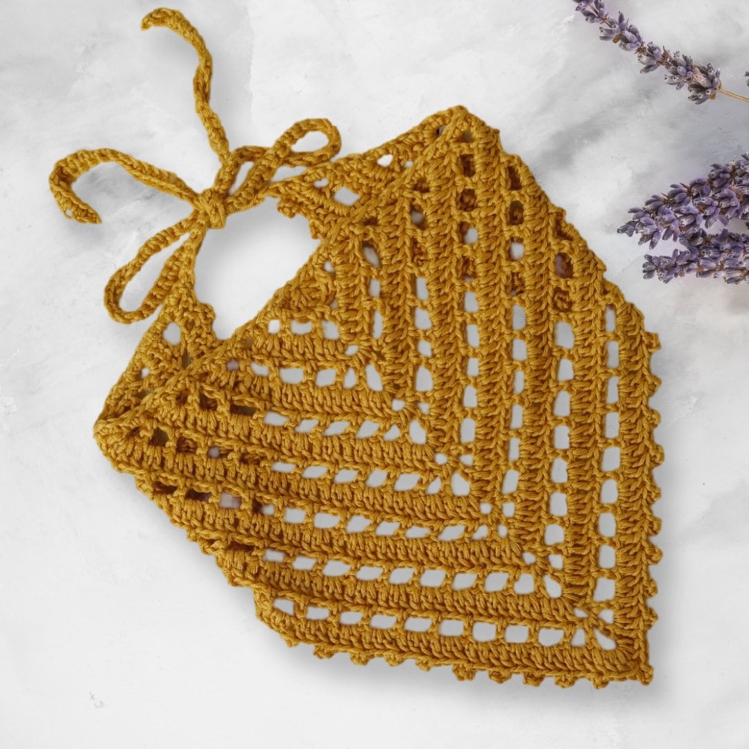 Crochet Eyelet Bandana Pattern: Beginner Friendly Lace Kerchief (Digital Download)