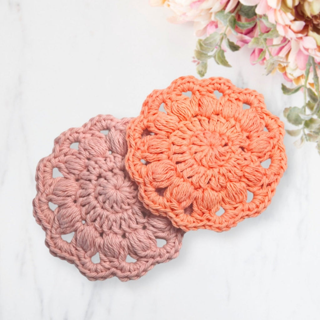 Rosa Coasters Crochet Pattern: Easy Stitch Mug Rug (PDF Download)