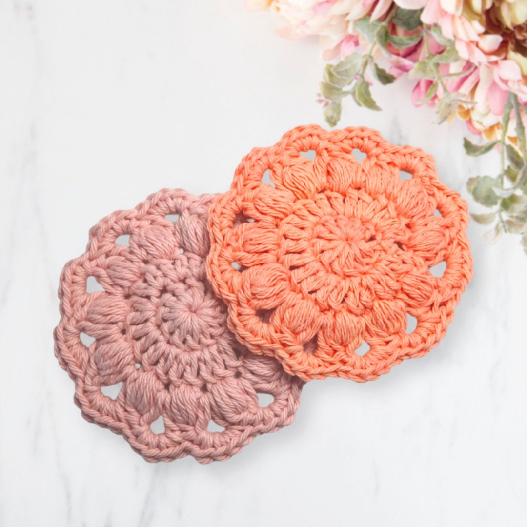 Rosa Coasters Crochet Pattern: Easy Stitch Mug Rug (PDF Download)