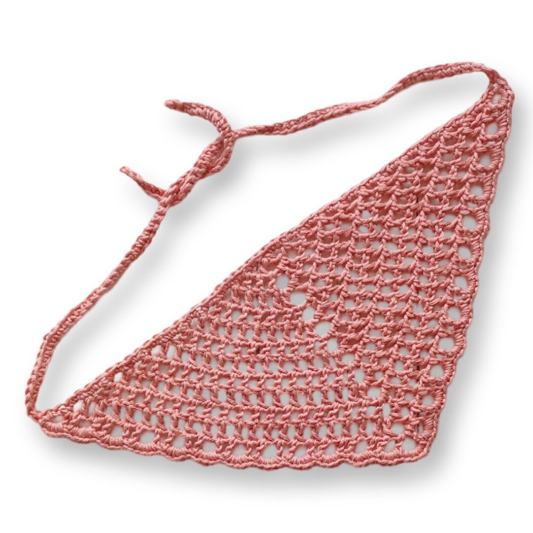 Crochet Mesh Lace Bandana Pattern, Beginner Friendly (Digital Download)