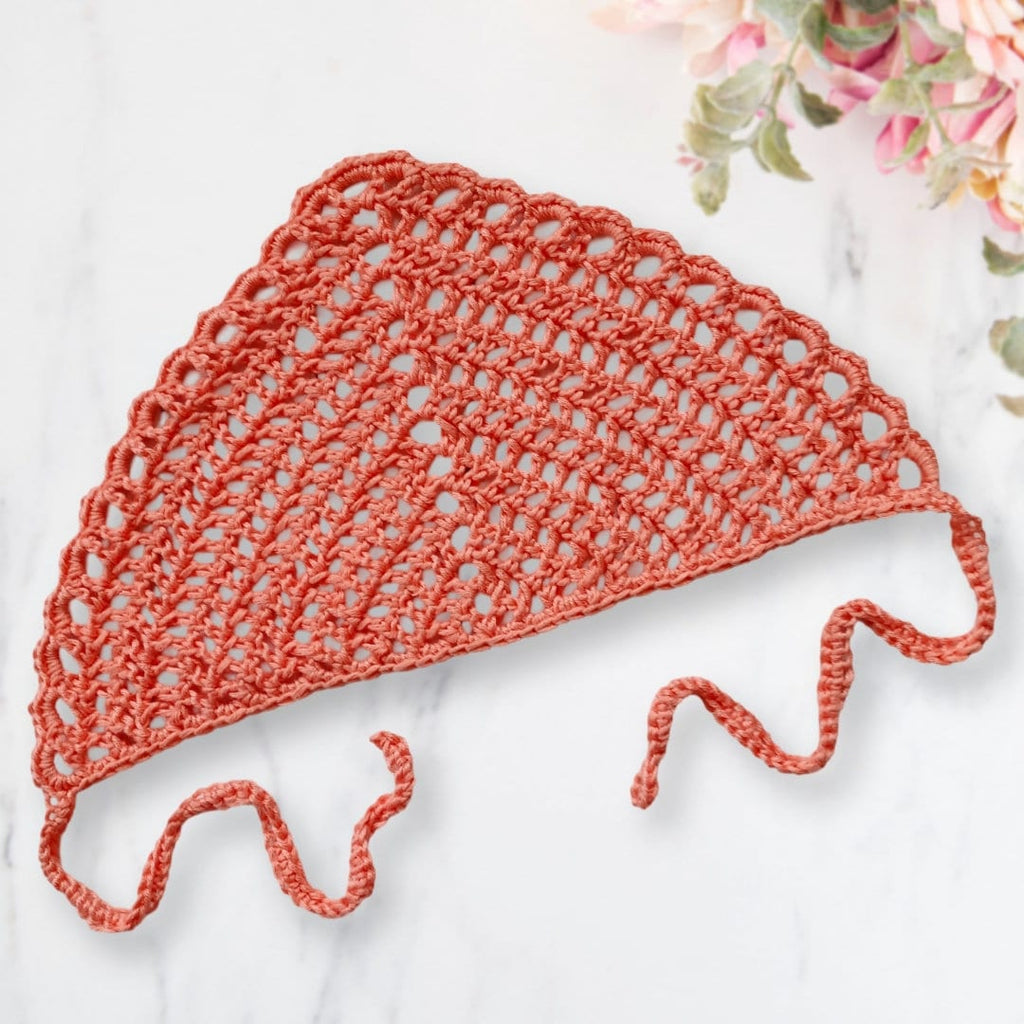 Crochet Mesh Lace Bandana Pattern, Beginner Friendly (Digital Download)