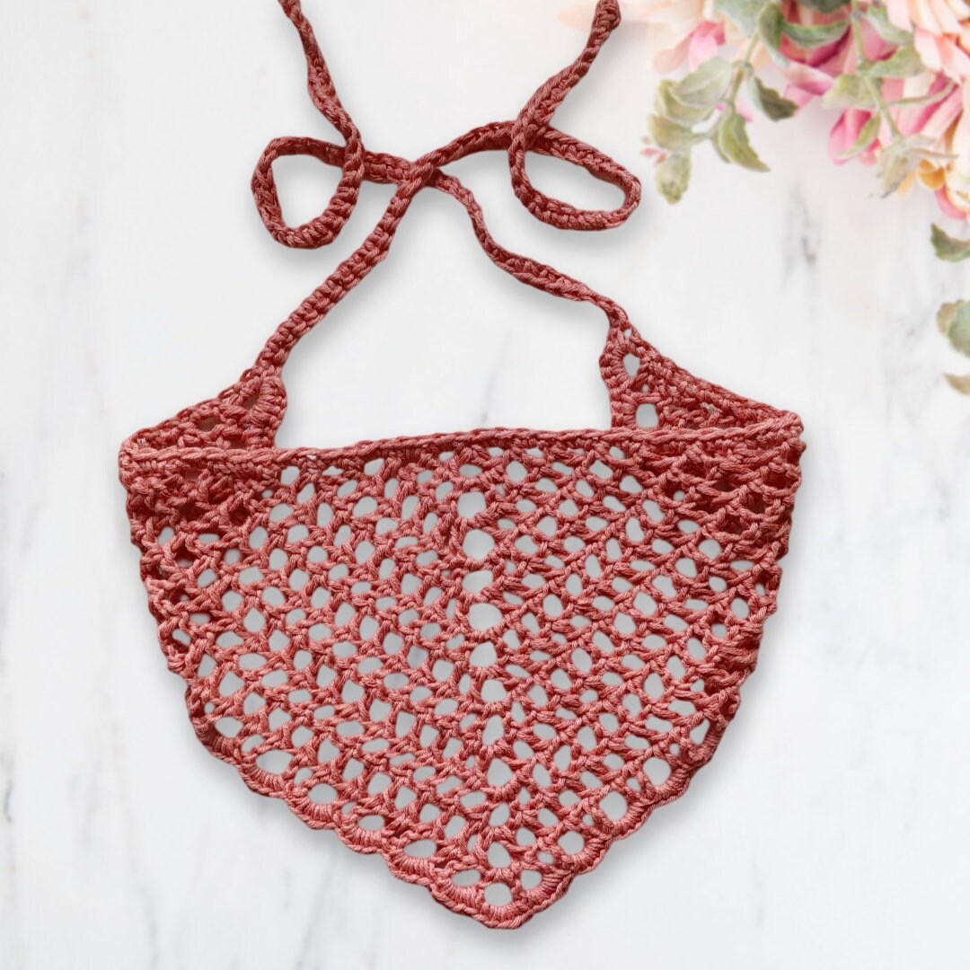 Crochet Mesh Lace Bandana Pattern, Beginner Friendly (Digital Download)