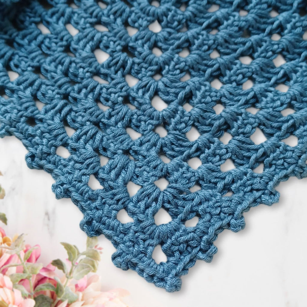 Crochet Granny Stitch Bandana Pattern: Beginner Lace Hair Kerchief (Digital Download)