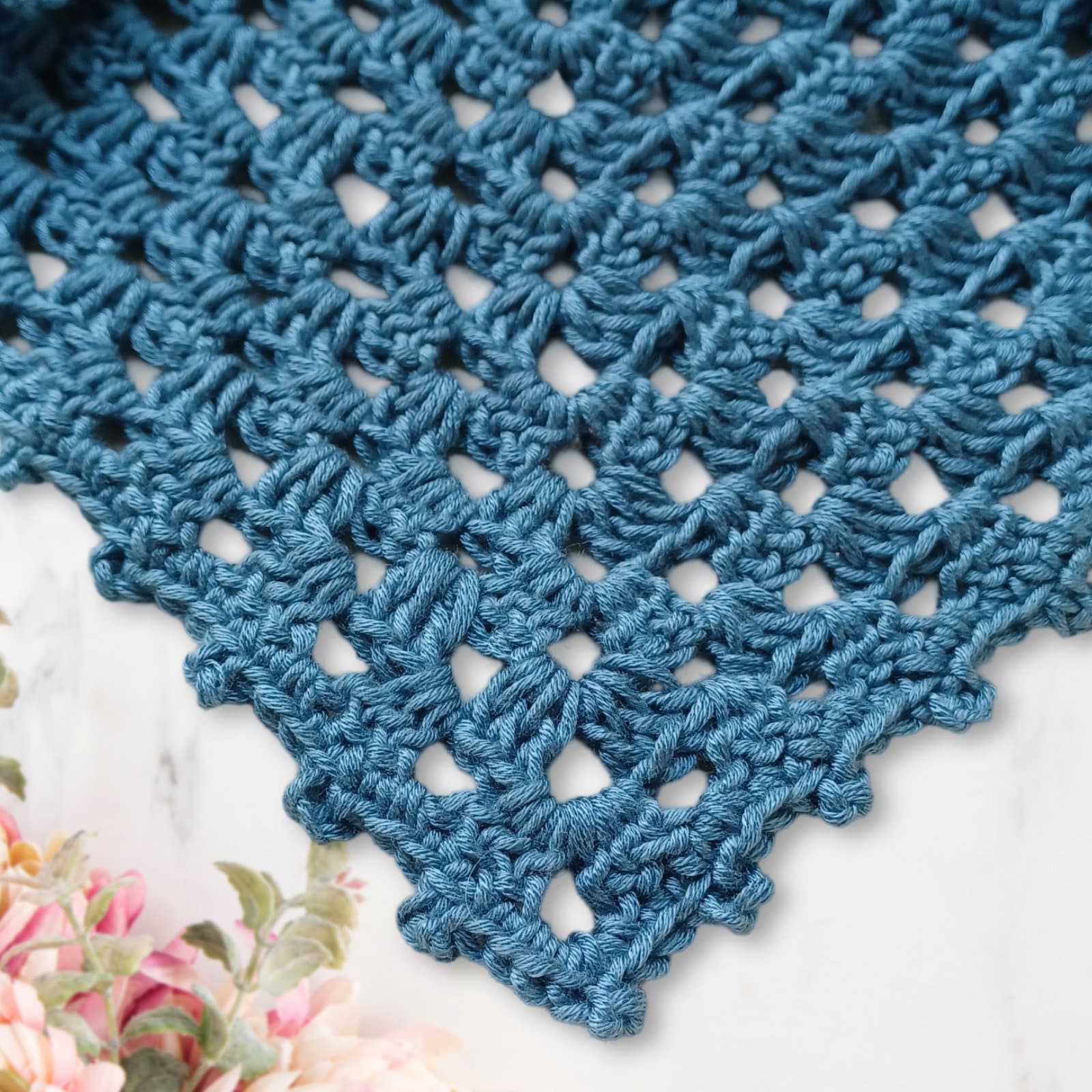 Crochet Granny Stitch Bandana Pattern: Beginner Lace Hair Kerchief (Digital Download)