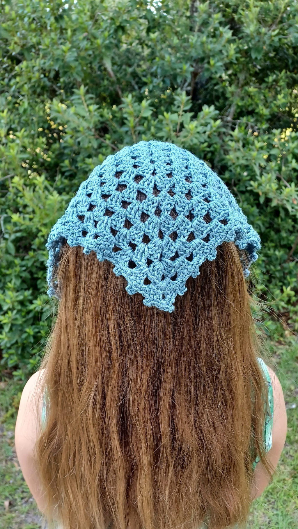 Crochet Granny Stitch Bandana Pattern: Beginner Lace Hair Kerchief (Digital Download)