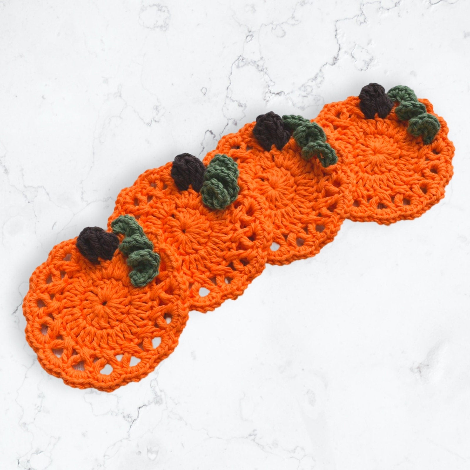 Lacy Pumpkin Coaster Crochet Pattern: Halloween Mug Rug (Digital Download)