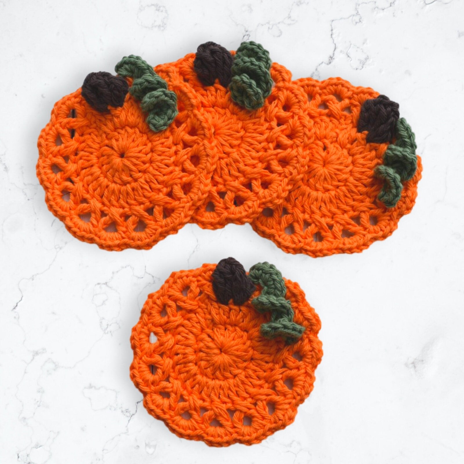 Lacy Pumpkin Coaster Crochet Pattern: Halloween Mug Rug (Digital Download)