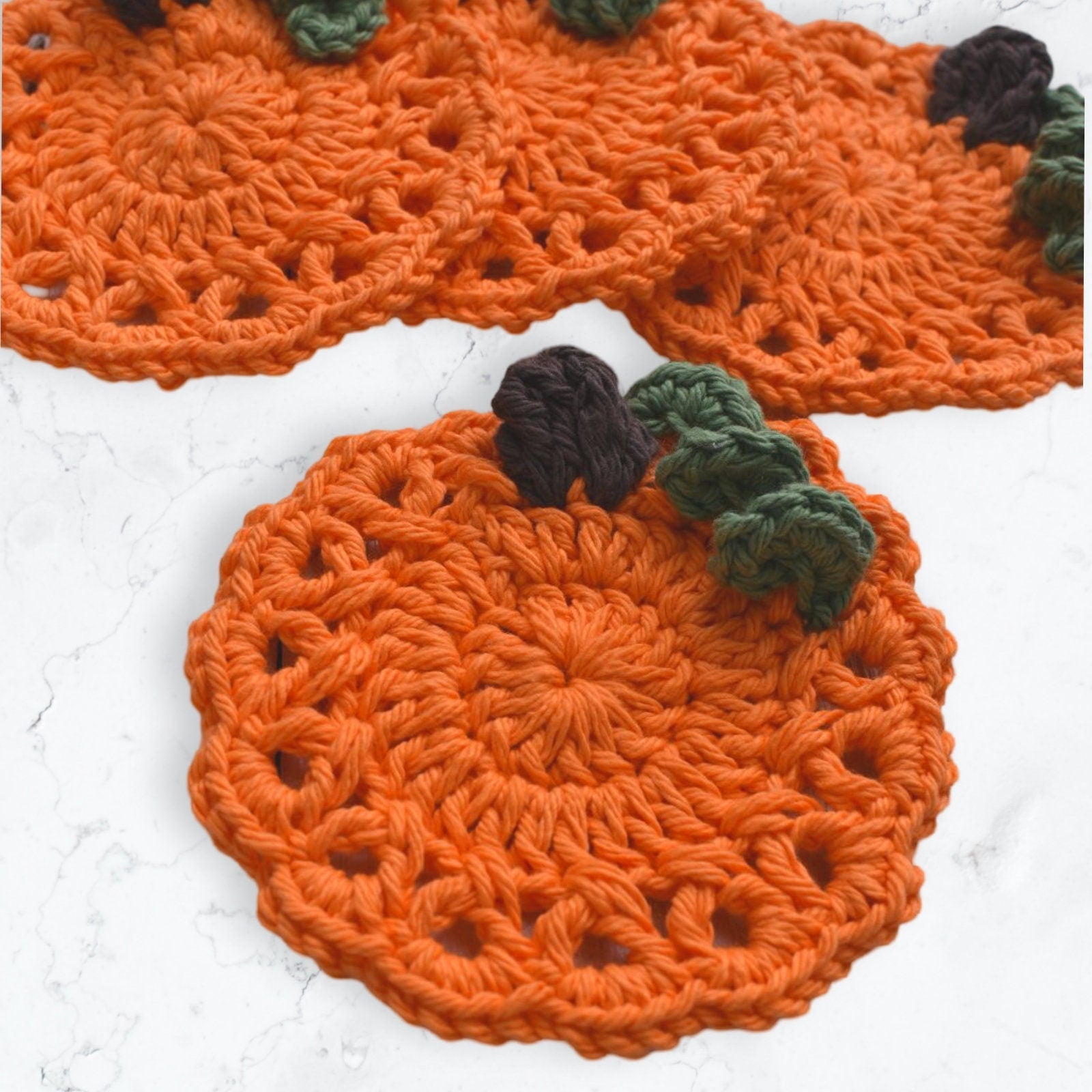 Lacy Pumpkin Coaster Crochet Pattern: Halloween Mug Rug (Digital Download)