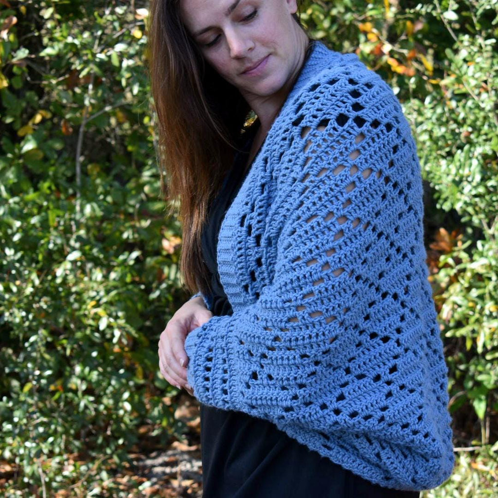 Diamond Cocoon Cardigan Crochet Pattern, Easy Skill Level (PDF Download)