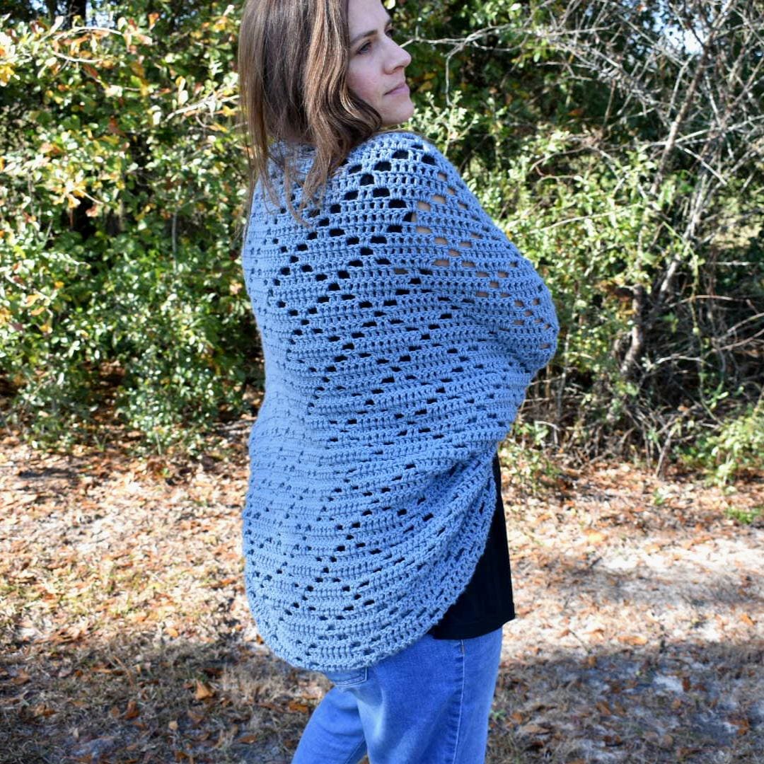 Diamond Cocoon Cardigan Crochet Pattern, Easy Skill Level (PDF Download)