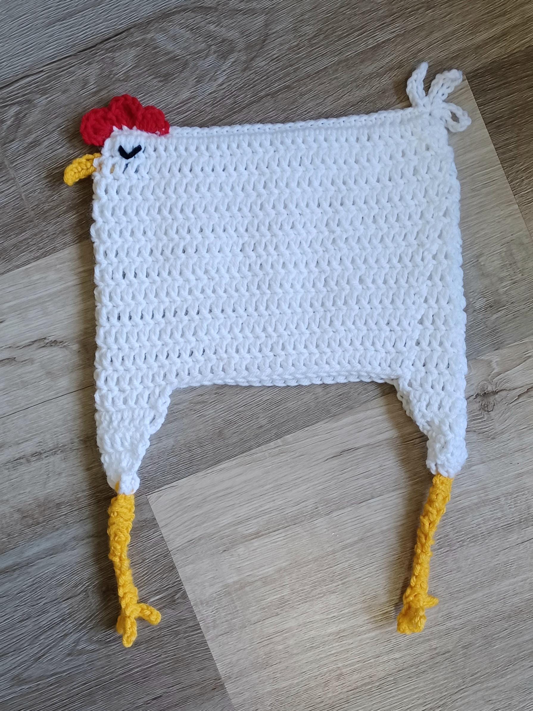 Dixie Chicken Hat Crochet Pattern adult and child size easy skill level chicken costume beanie