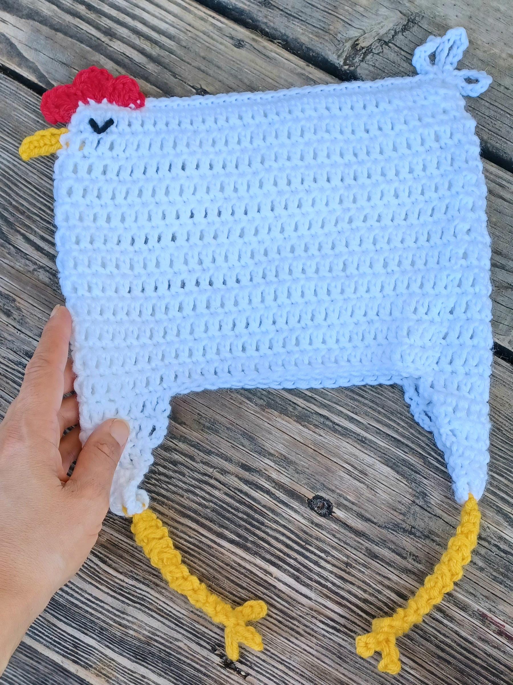 Dixie Chicken Hat Crochet Pattern adult and child size easy skill level chicken costume beanie