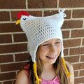 Dixie Chicken Hat Crochet Pattern adult and child size easy skill level chicken costume beanie