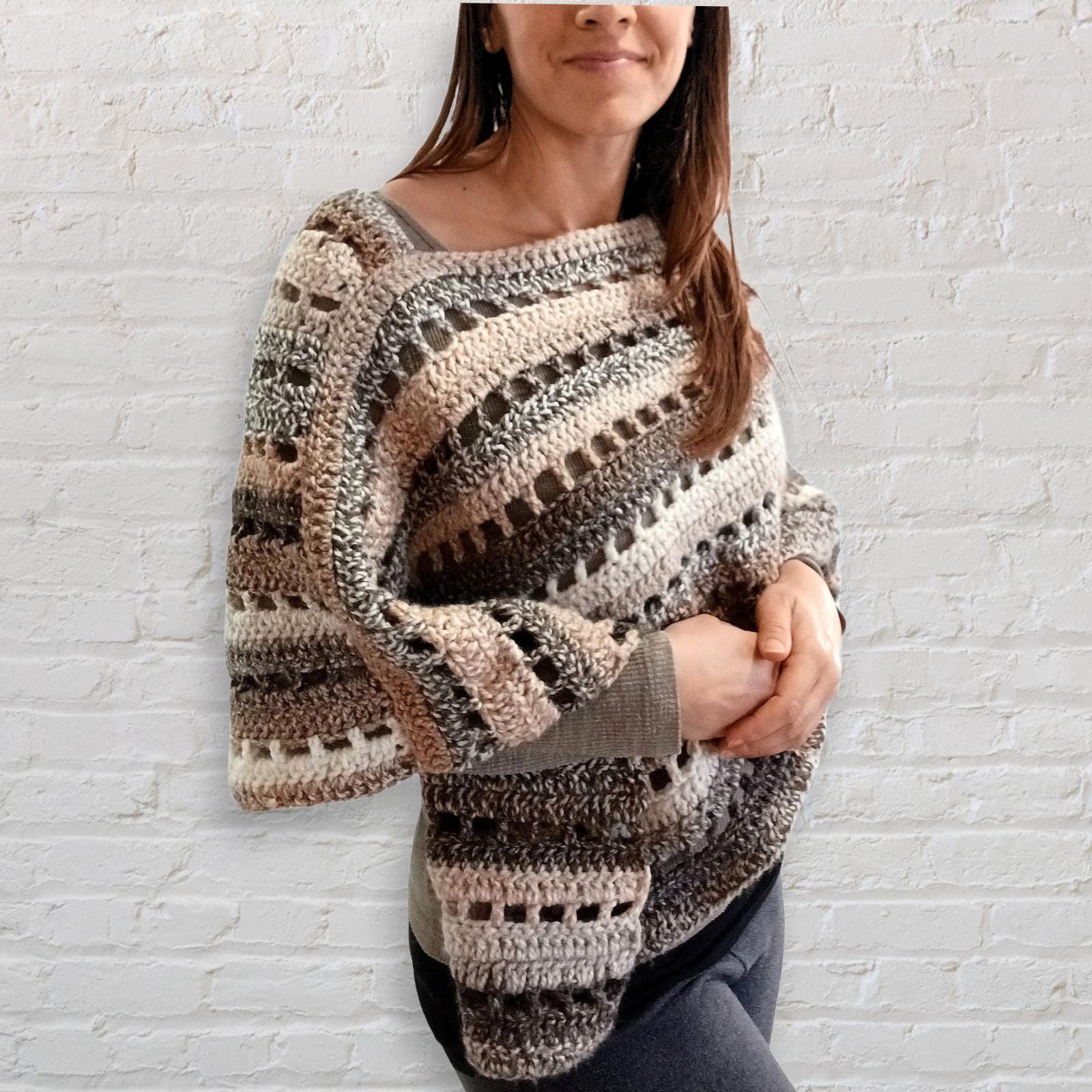 Easy Crochet Poncho Pattern: Women's Shawl (PDF Download)