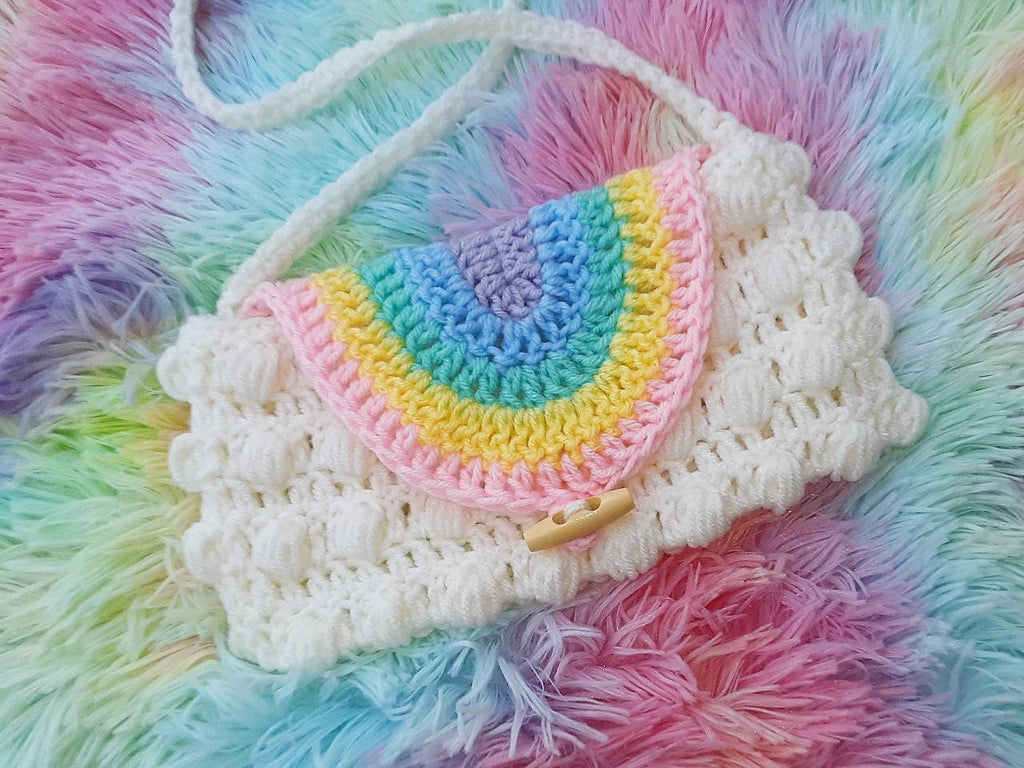 Crochet Rainbow Puff Purse Pattern, Easy Child's Bag (Digital Download)