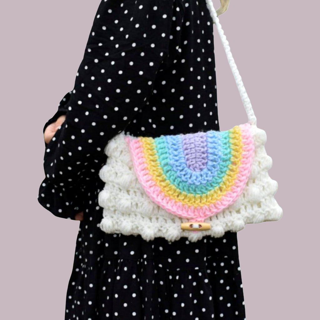Crochet Rainbow Puff Purse Pattern, Easy Child's Bag (Digital Download)