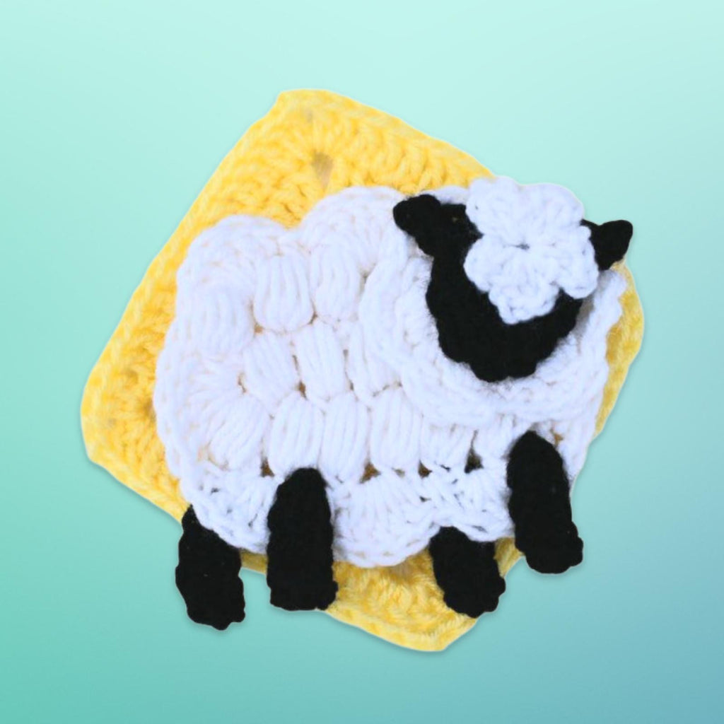 Agnes the Sheep Applique pdf pattern, crochet sheep pattern, lamb pattern, knit embellishments, crochet decoration, crochet lamb appliques