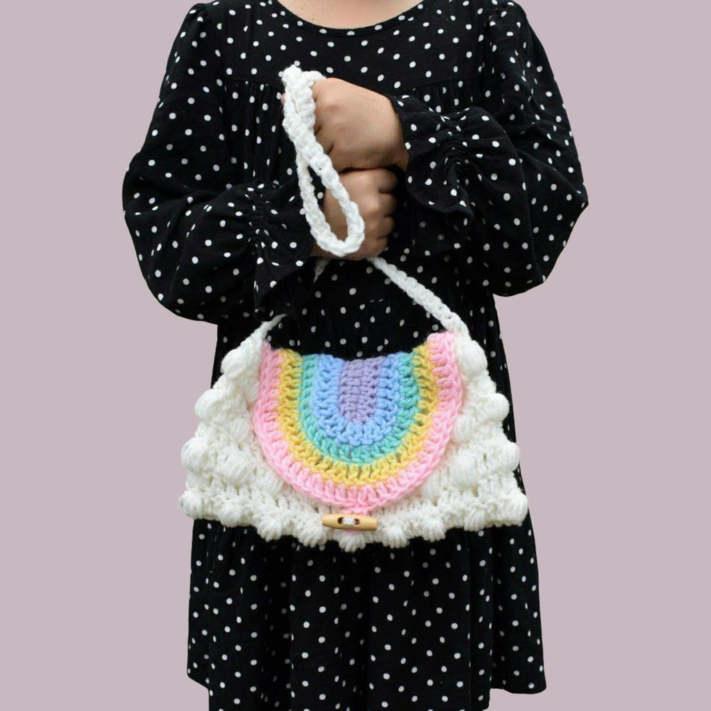 Crochet Rainbow Puff Purse Pattern, Easy Child's Bag (Digital Download)