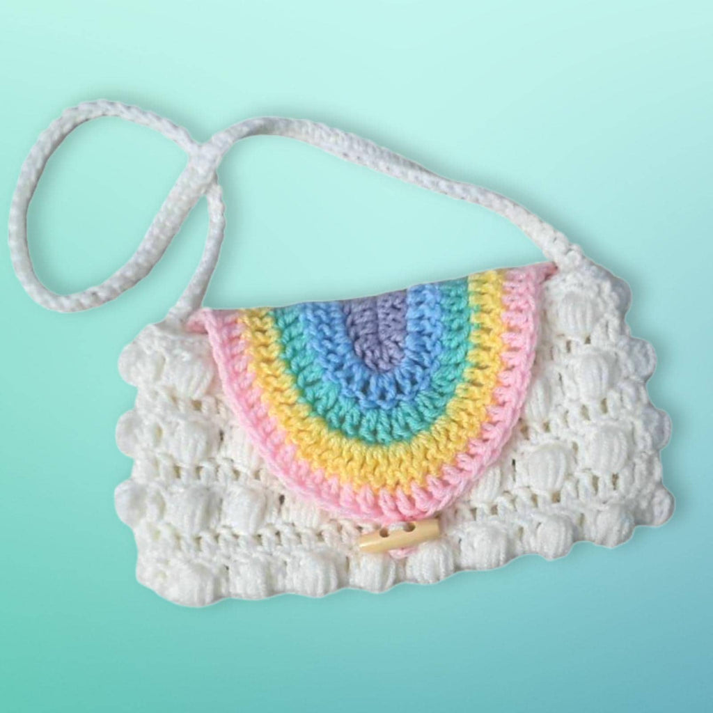 Crochet Rainbow Puff Purse Pattern, Easy Child's Bag (Digital Download)