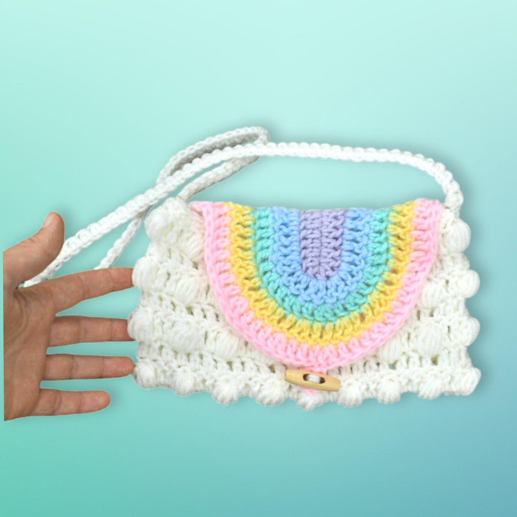 Crochet Rainbow Puff Purse Pattern, Easy Child's Bag (Digital Download)