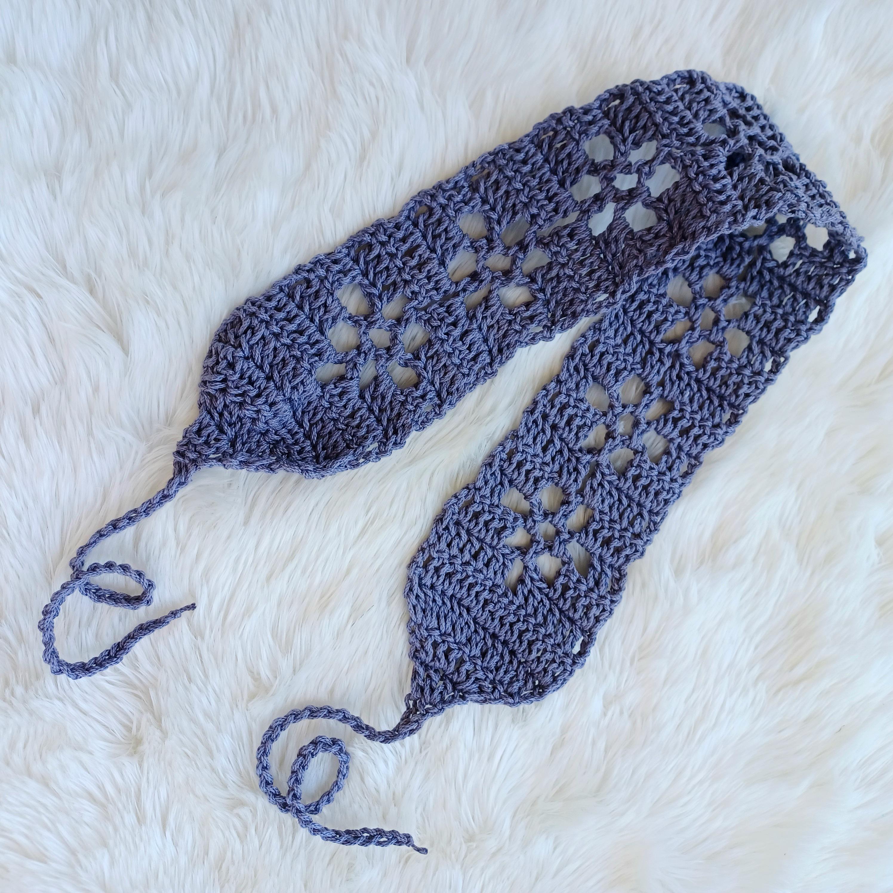 Filet Flower Headband Crochet Pattern Instant Digital Download Pdf