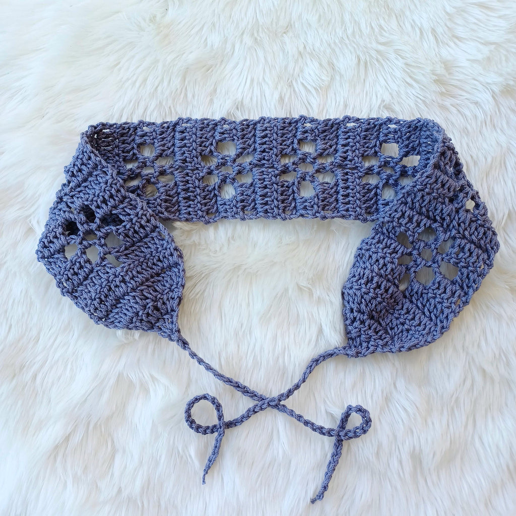 Filet Flower Headband Crochet Pattern Instant Digital Download Pdf