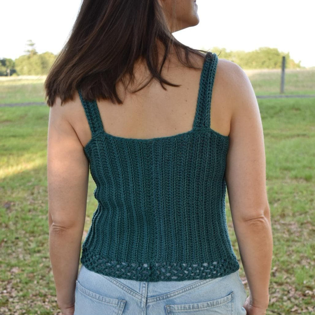 Oasis Haze Ribbed Tank Top Crochet Pattern: Easy Lace Edging Design (Digital Download)