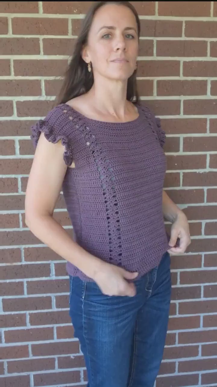 Dainty Bess Crochet Tank Top- Digital Crochet Pattern, Crochet Vest with Ruffles